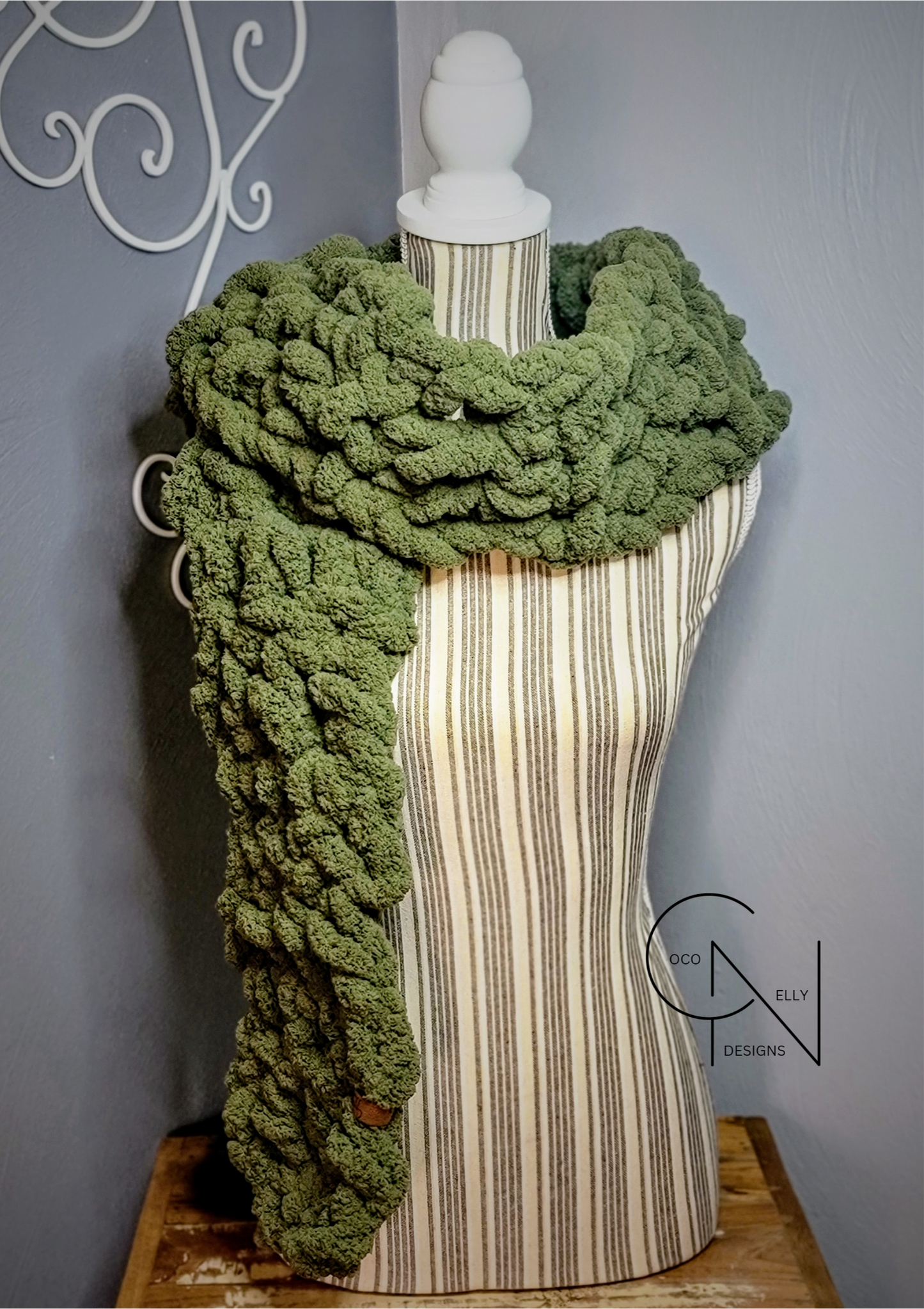 Super Chunky Olive Green Scarf