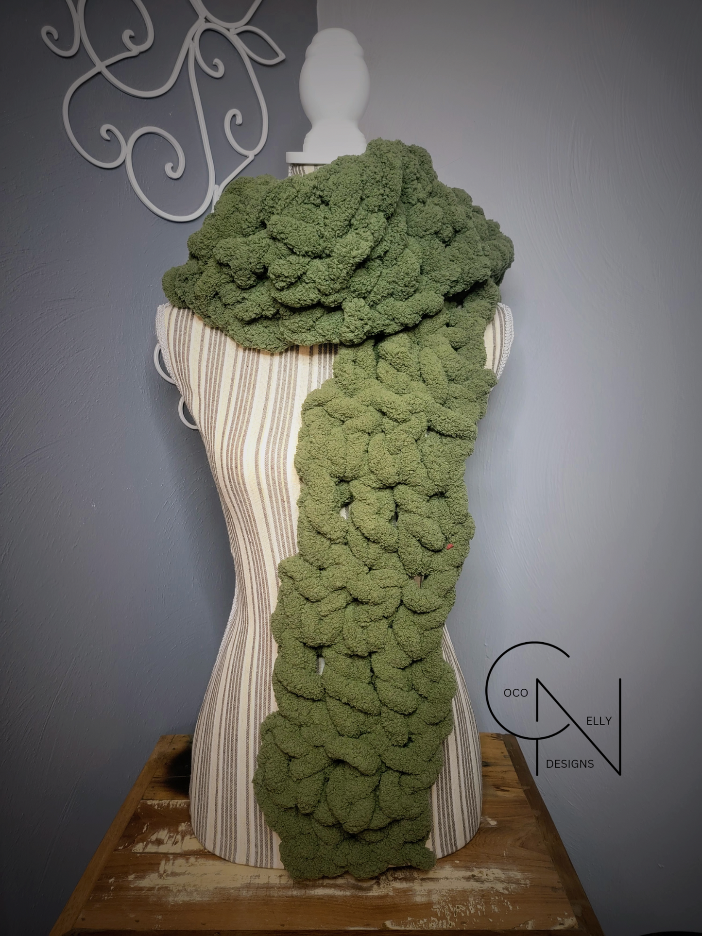 Super Chunky Olive Green Scarf