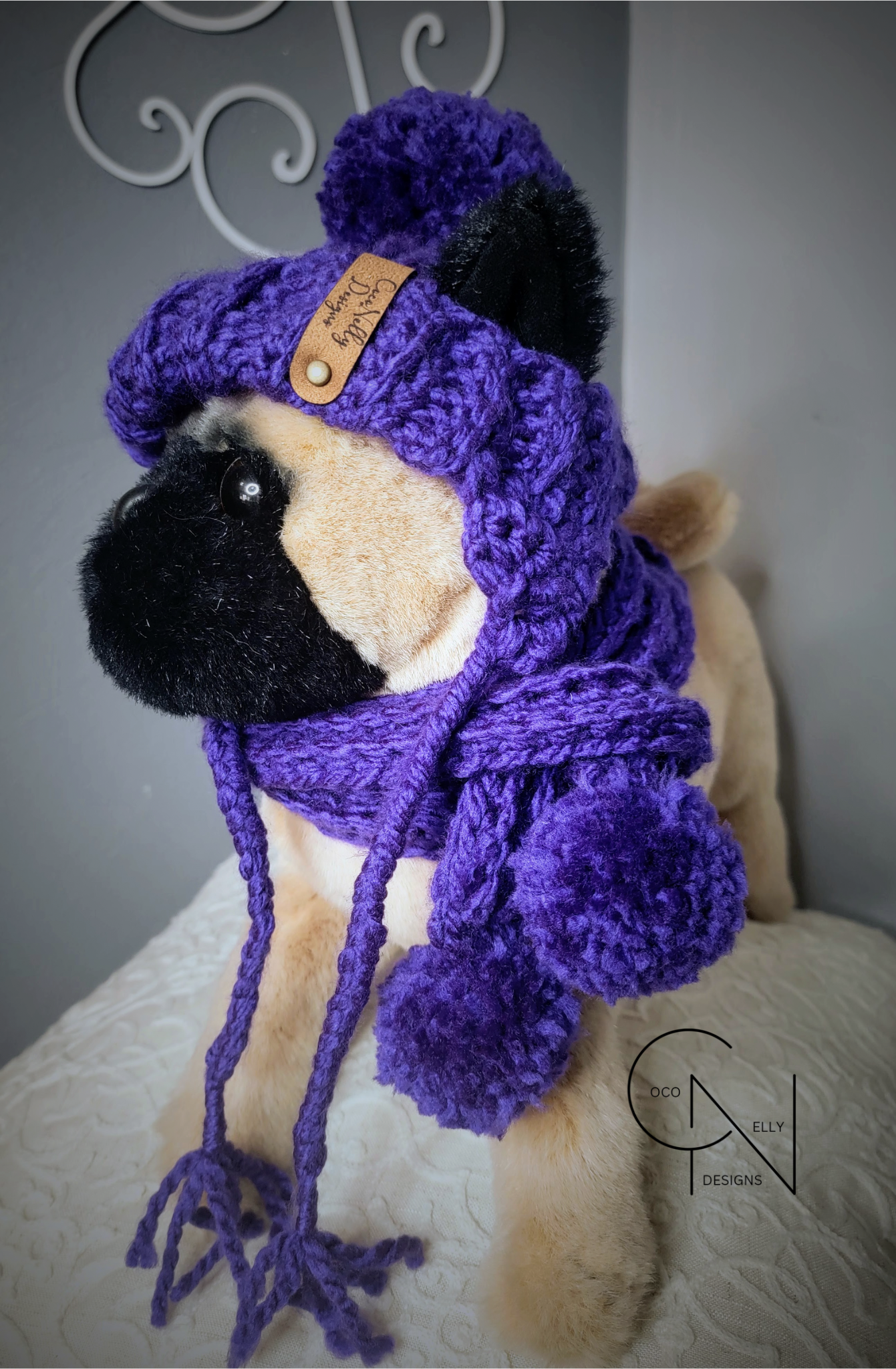 Purple Durple Dog Hat & Scarf