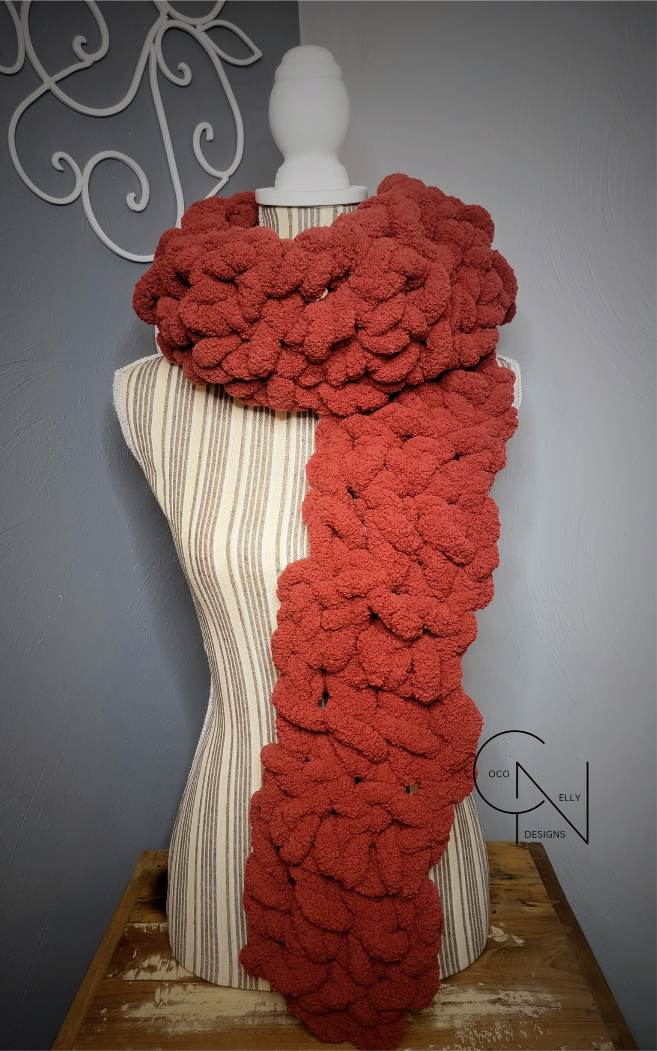 Super Chunky Deep Red Scarf