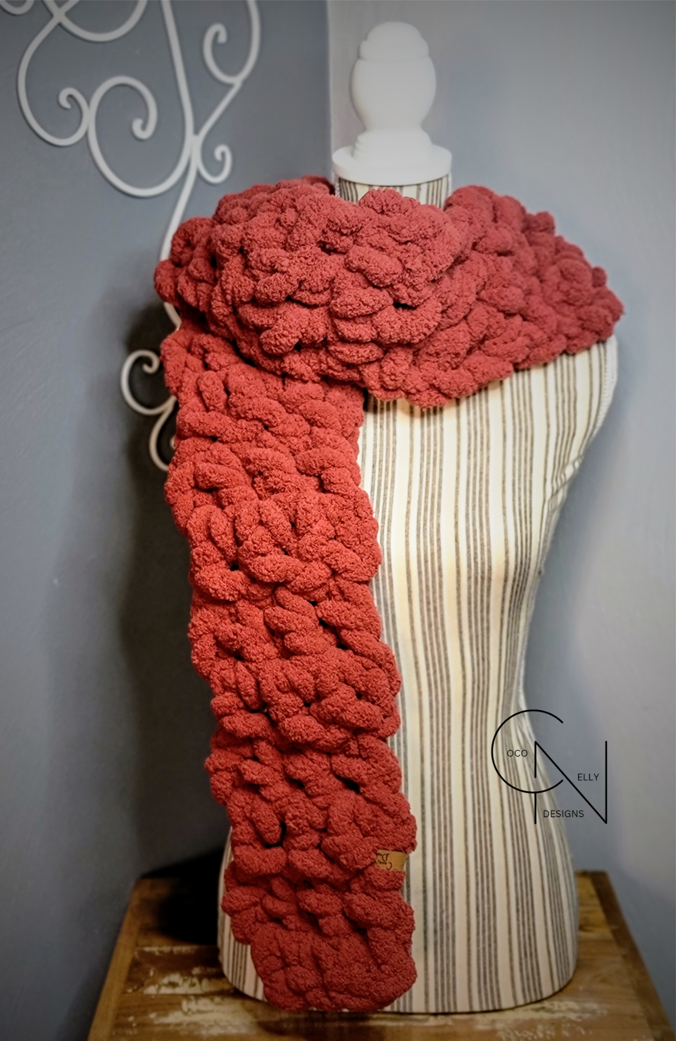 Super Chunky Deep Red Scarf