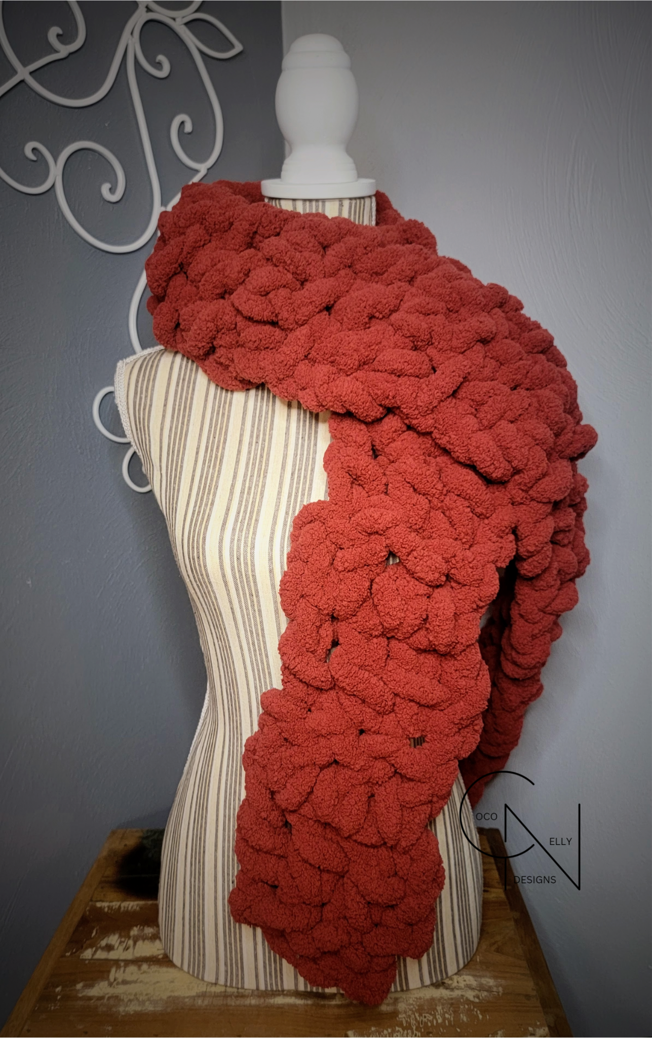 Super Chunky Deep Red Scarf