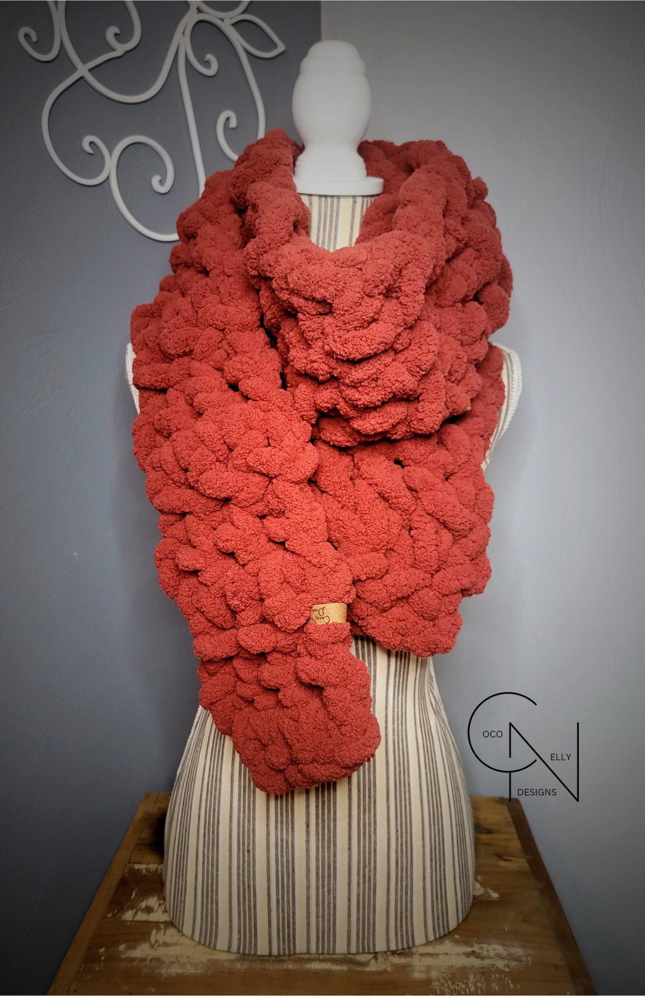 Super Chunky Deep Red Scarf